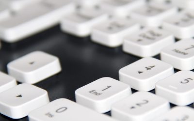 White computer keyboard close-up